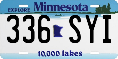 MN license plate 336SYI