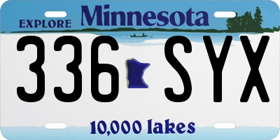 MN license plate 336SYX
