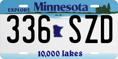 MN license plate 336SZD