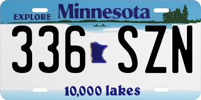 MN license plate 336SZN