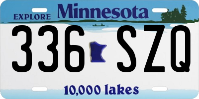 MN license plate 336SZQ