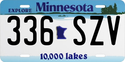 MN license plate 336SZV