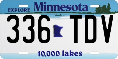 MN license plate 336TDV