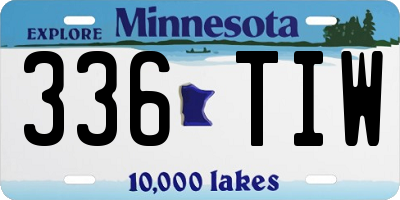 MN license plate 336TIW