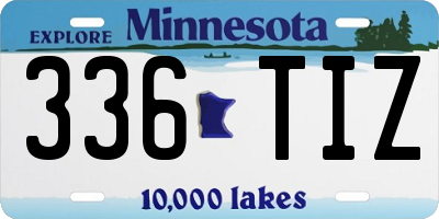 MN license plate 336TIZ