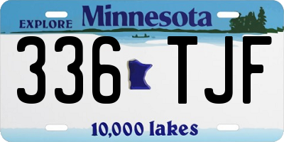 MN license plate 336TJF