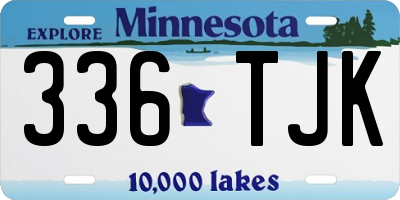 MN license plate 336TJK