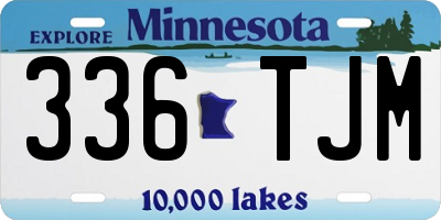 MN license plate 336TJM