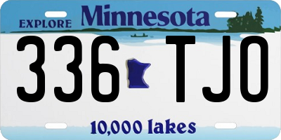 MN license plate 336TJO