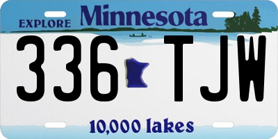 MN license plate 336TJW