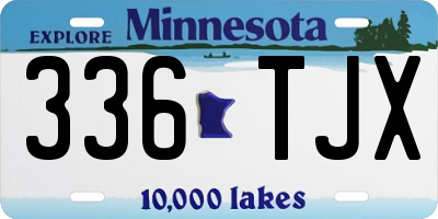 MN license plate 336TJX