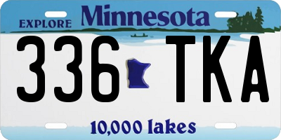 MN license plate 336TKA