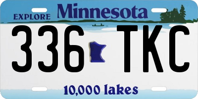 MN license plate 336TKC