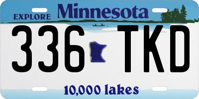 MN license plate 336TKD