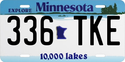 MN license plate 336TKE