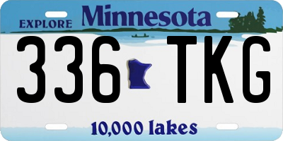 MN license plate 336TKG
