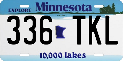 MN license plate 336TKL