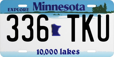 MN license plate 336TKU
