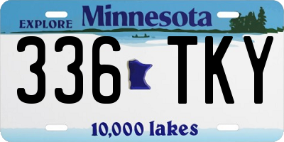 MN license plate 336TKY