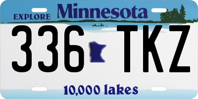 MN license plate 336TKZ