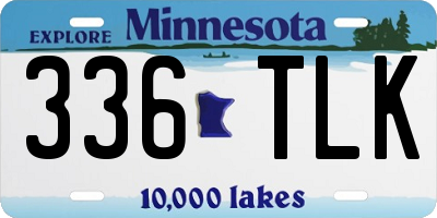 MN license plate 336TLK