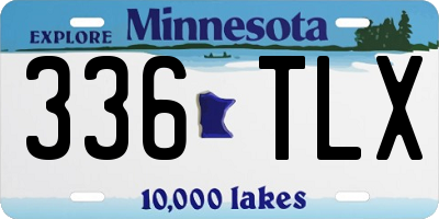 MN license plate 336TLX
