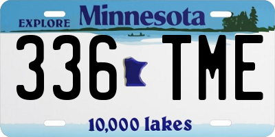 MN license plate 336TME