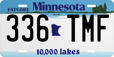 MN license plate 336TMF