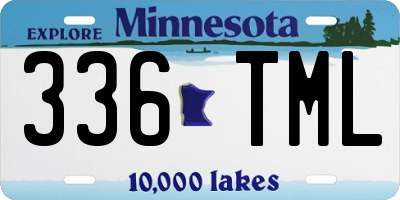 MN license plate 336TML