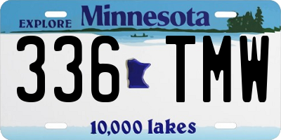 MN license plate 336TMW
