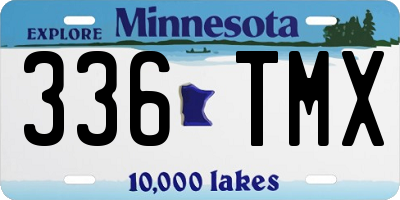 MN license plate 336TMX
