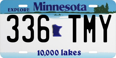 MN license plate 336TMY