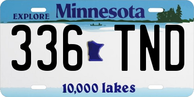 MN license plate 336TND