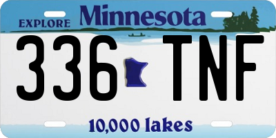 MN license plate 336TNF