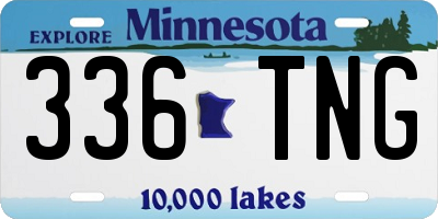 MN license plate 336TNG
