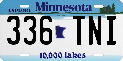 MN license plate 336TNI