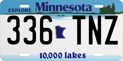 MN license plate 336TNZ