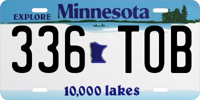 MN license plate 336TOB