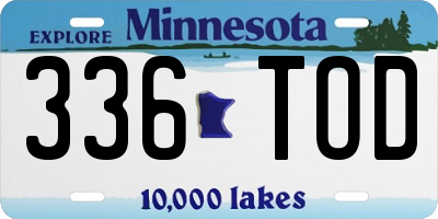 MN license plate 336TOD