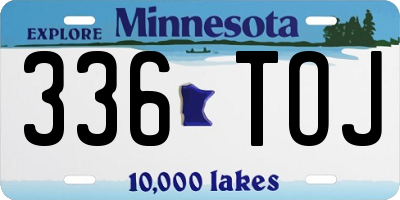 MN license plate 336TOJ