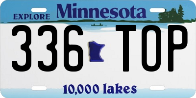 MN license plate 336TOP