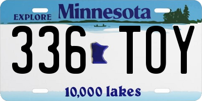 MN license plate 336TOY