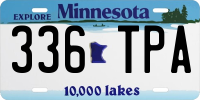 MN license plate 336TPA