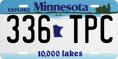 MN license plate 336TPC