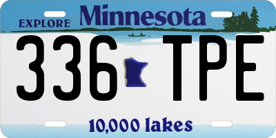 MN license plate 336TPE