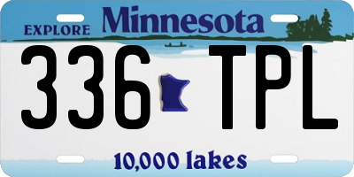 MN license plate 336TPL
