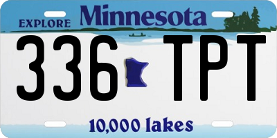 MN license plate 336TPT