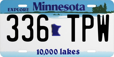 MN license plate 336TPW