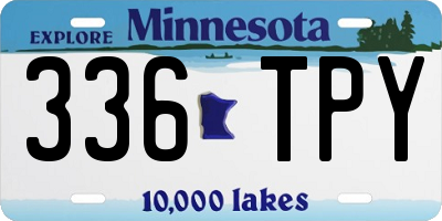 MN license plate 336TPY