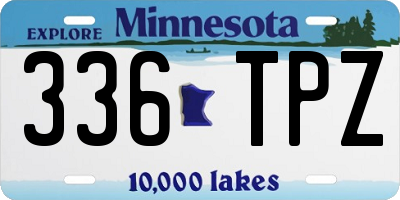 MN license plate 336TPZ